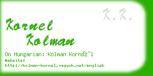 kornel kolman business card